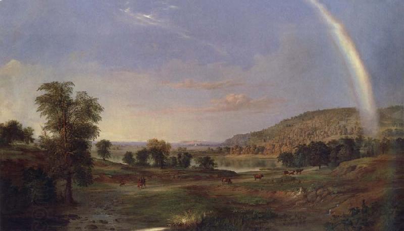 Robert S.Duncanson Landscape with Rainbow oil painting picture